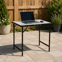 Table pliante portable noire en aluminium légère pour pique-nique, fête, camping et chaise de plage