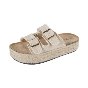 Ciabatte da donna estive da donna con suola spessa moda abbigliamento esterno nuovo sandali Slip-On con fibbia in Denim di grandi dimensioni per donna - Product Image 4