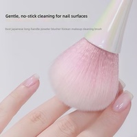 Pinceau à poudre irisée TSZS Aurora, manche long et fin, pour manucure, nettoyage et élimination de la poudre, outil d'art pour salon de manucure
