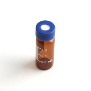 도매 실험실 용품 1.5 또는 2 ml 투명 및 호박색 유리병 HPLC 샘플 바이알과 실리카 PTFE 격막