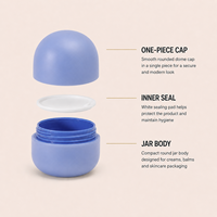 Pot cosmétique en PP à double paroi de 30 ml et 50 ml, finition mate, avec couvercle en dôme, fabricant OEM