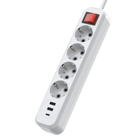 Stop Kontak Ekstensi Euro 3 Lubang dengan Pengisian Daya USB