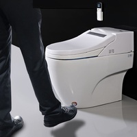 Toilette intelligente électrique chauffante à nettoyage automatique avec bidet intégré et abattant japonais