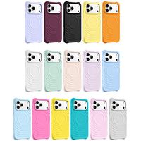 Coque antichoc magnétique en silicone liquide anti-salissure à effet ondulations pour iPhone Air 13 14 15 16 17 Pro Max compatible avec la recharge sans fil