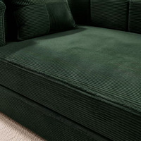 Modernes Kompressions-Sofa Modulares Flexibles Schlafsofa Cordstoff Wohnzimmermöbel Metallrahmen für Apartments und Villen