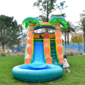 Piscine gonflable avec <span class=keywords><strong>toboggan</strong></span> <span class=keywords><strong>aquatique</strong></span> TSUNAMI pour enfants, prix avantageux, PVC imperméable et ignifuge, installation facile, taille personnalisable - Product Image 3