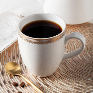 <span class=keywords><strong>Mug</strong></span> en porcelaine blanche avec logo en relief, poignée bon marché, élégant, personnalisé, pour voyage, coffret cadeau, <span class=keywords><strong>grand</strong></span> <span class=keywords><strong>mug</strong></span> en céramique de 400 ml avec bord doré, Shenzhen - Product Image 2