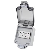 Boîtier de jonction extérieur carré en aluminium gris IP66 étanche à la poussière, avec interrupteur et prise simple, couvercle de prise GB