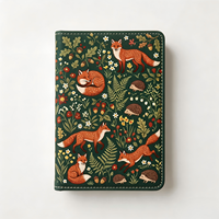 Carnet à couverture rigide YaLong multi-couleurs en cuir, motif animaux de la forêt vintage, reliure thermique, dessiné à la main, cadeau personnalisé sur le thème de la nature