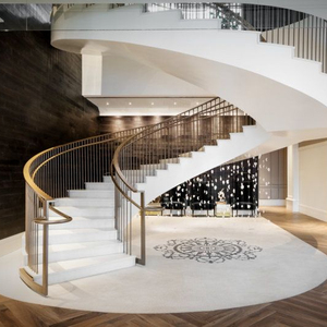 Escalera curva <span class=keywords><strong>de</strong></span> <span class=keywords><strong>acero</strong></span> <span class=keywords><strong>inoxidable</strong></span> con doble placa <span class=keywords><strong>de</strong></span> mármol, escalón curvo <span class=keywords><strong>de</strong></span> lujo con Diseño <span class=keywords><strong>de</strong></span> <span class=keywords><strong>escaleras</strong></span>, en venta - Product Image 4