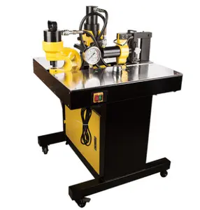 3 in 1 Cutting Bending Punching Movable with Trolly Hydraulic Pump Workbench Angle Steel Busbar Processor