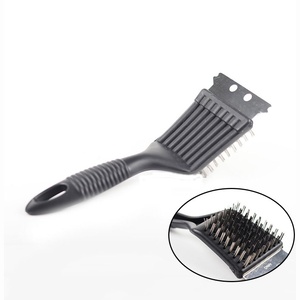 Wholesale Heavy Duty Cleaner Brush Steel Bristles with Plastic Handle for Deep <b>BBQ</b> Cleaning Portable Accessories - Product Image 1