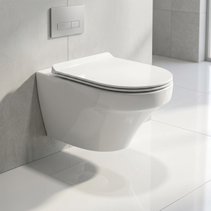Toilette murale en céramique toilette murale toilette intégrée salle de bain toilette à chasse d'eau - Product Image 6