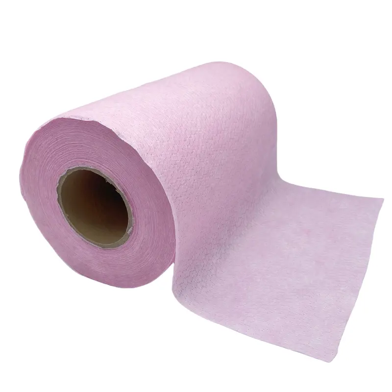 Tissu non tissé en viscose uni polyester spunlaced tissu parallèle non tissé en rouleau