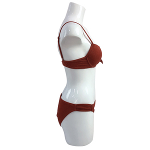 Liso aros nudo tela de franela traje de las mujeres jóvenes Suedine <span class=keywords><strong>Bikini</strong></span> - Product Image 3
