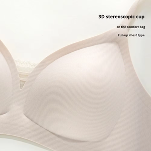 MB-SBD2531 Intimo Estivo da Donna <span class=keywords><strong>in</strong></span> Nylon Senza Cuciture, Lingerie Traspirante con Spalline Regolabili e Reggiseno Ultra Sottile <span class=keywords><strong>in</strong></span> <span class=keywords><strong>Pizzo</strong></span> - Product Image 4