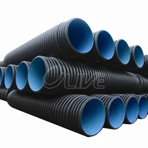 Grande DN600 preto pe hd 10 pés de diâmetro plástico dreno hdpe tubulação preços 18 12 polegadas plástico corrugado bueiro tubo fabricante