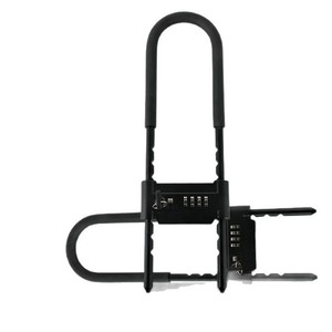 Jin Hao U-Shaped Door Lock 2.4cm Black Combination Lock With Adjustable Length For <b>Sliding</b> Glass Doors - Product Image 1