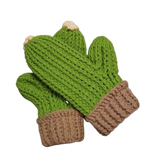 <span class=keywords><strong>Manoplas</strong></span> de Cactus de cartón de dedo completo de algodón acrílico de ganchillo hechas <span class=keywords><strong>a</strong></span> mano de alta calidad con flor amarilla - Product Image 2