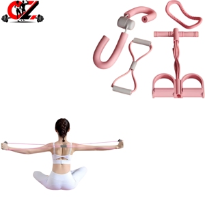 Chaoyuan Cross-border Supply Yoga Fitness Sets 4piece PP Material Foot Pedals Resistance Bands <b>Leg</b> <b>Exercisers</b> Yoga Bands - Product Image 1
