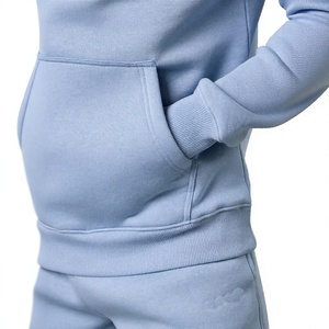 Conjunto Deportivo con Capucha Azul Claro para Hombre, Manga Larga, Color Sólido, Ropa Casual para Correr con Bolsillos Laterales, Corte Regular, Ropa de Otoño - Product Image 6