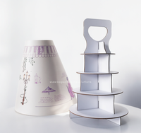 Elegante Soporte Redondo para Cupcakes con Diseño Vintage de Té de la Tarde en Color Morado para Decoración de Mesa de Postres en Bodas de Lujo