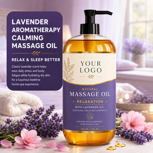 Aceite de Masaje de Lavanda Natural, Calmante, para Dormir, Alivia el Estrés, Aromático, Hidratación Profunda, Suave y Radiante, Etiqueta Personalizada, GMPC - Product Image 2