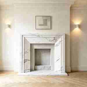 Luxury Marble <strong>Fireplace</strong> Surround with Mantel <strong>Corner</strong> Installation <strong>for</strong> Indoor Use Apartment Hotel Living Room - Product Image 4