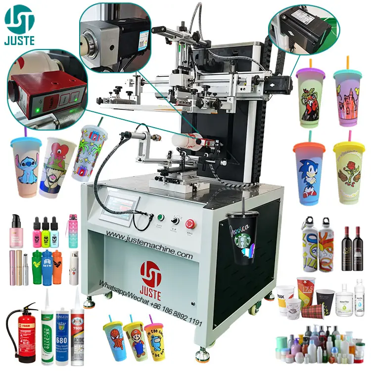 High precision screen printing machine manual type in guangzhou aluminum electronic automated bottle silk screen printer