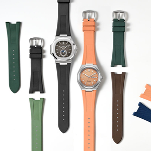 Bracelet de montre en caoutchouc FKM de luxe pour <span class=keywords><strong>Patek</strong></span> <span class=keywords><strong>Philippe</strong></span> pour Citizen, bracelet de remplacement 18 mm, bracelet de montre en fluororubber haut de gamme et souple - Product Image 5