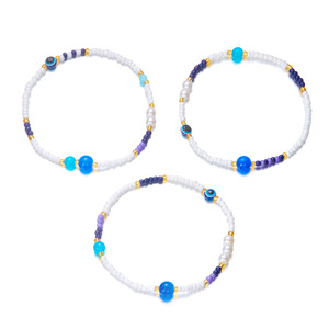 Moda bohemio vacaciones estilo diablo ojo tobillera conjunto diseño sentido redondo cuentas ojos múltiples capas apiladas tobillera - Product Image 5