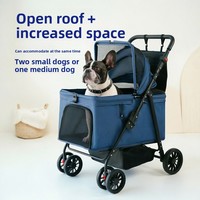Poussette pliable pour animaux de compagnie, grande capacité, pour chiens et chats de petite et moyenne taille, transport extérieur, modèle W788