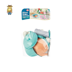 Ensemble de vaisselle et ustensiles de cuisine pour enfants en paille de blé, 15 pièces, jouet de cuisine - Product Image 4