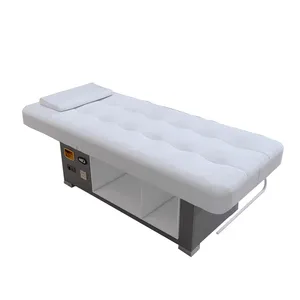 Yeni tasarım güzellik salonu mobilyası CE 3 Motor ahşap Spa termal masaj masa elektrikli yüz güzellik yatağı büyük depolama ile