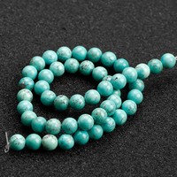 Perles de turquoise verte de 8mm perles rondes en vrac pour la fabrication de bijoux