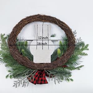 हस्तनिर्मित क्रिसमस की सजावट 22 इंच की सामग्री घर के भोजन टेबल छुट्टी के लिए स्नोमैन रिंग बेरी एंटर बेल - Product Image 6