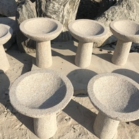 Grès rond, pierre à oiseaux, granit jaune, gris, blanc, marbre, noir, jardin extérieur