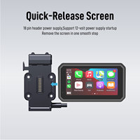 Pantalla Inalámbrica para Motocicleta F96C, Impermeable IP67, Pantalla IPS HD de 6.25 Pulgadas, Navegación GPS, Android Auto Inalámbrico, Carplay