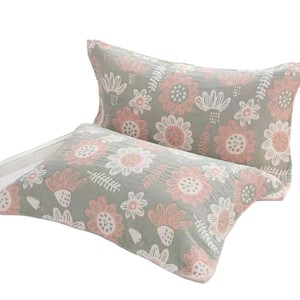 Taie d'oreiller en gaze de coton Qidou 52x78 cm, imprimé tournesol bleu, douce et respirante, pour adultes et couples - Product Image 5