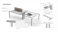 Mesa de oficina ejecutiva para personal, Partición de pantalla abierta personalizada, escritorio de ordenador, estación de trabajo de oficina modular, muebles para 6 personas