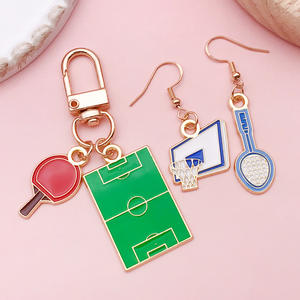 Colgantes de aleación esmaltados con diseño de baloncesto, fútbol, bádminton y <span class=keywords><strong>tenis</strong></span> de mesa para estadios y deportes - Product Image 3