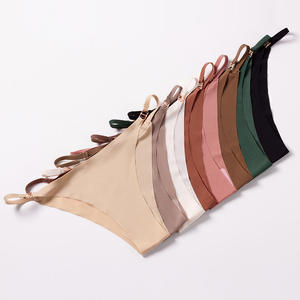 Women's Nonwoven Seamless G-String Thongs Comfortable No Show Underwear Logo Waist Solid Pattern Breathable Eco-Friendly Plain - Product Image 5