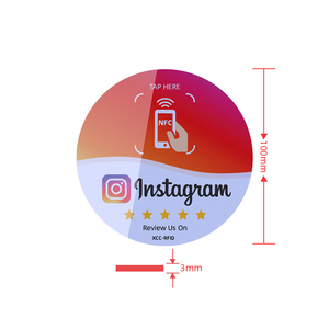 Placa de señal de código QR de medios sociales NFC acrílica para <span class=keywords><strong>Facebook</strong></span>/TikTok/sitio Web grifo adhesivo reutilizable para Hotel Boosting 13,56 MHz - Product Image 2