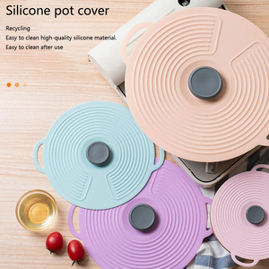 Tùy Chỉnh Tái Sử Dụng Chịu Nhiệt Lò Vi Sóng Thực Phẩm Splatter Bìa Bát Silicone Nắp Với Hút Bao Gồm Cho Chậu - Product Image 2