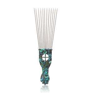 Peigne à dents en métal acier inoxydable Outils de salon Pick Man <span class=keywords><strong>Afro</strong></span> <span class=keywords><strong>Barber</strong></span> Oil Hair Syling Pick Comb - Product Image 4