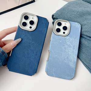 Coque pour iPhone 17/16, texture denim électroplaqué, style rétro simple pour coque de protection antichoc Apple 15/14 Pro - Product Image 2