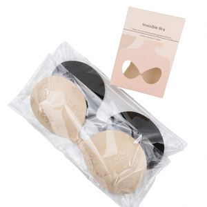 Waterproof Reusable Lace Round Cup Backless Strapless Sticky Nubra <b>Bra</b> Invisible Silicone Push up Self Adhesive <b>Bra</b> for Women - Product Image 6