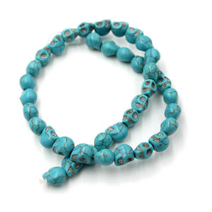 Tête de squelette turquoise perles dispersées accessoires de bricolage tête de fantôme de pin explosif perles de matériau semi-fini - Product Image 5