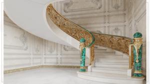 <span class=keywords><strong>Rampe</strong></span> d'<span class=keywords><strong>escalier</strong></span> personnalisée de luxe en laiton et en cuivre pour une utilisation intérieure et extérieure pour les mains courantes de balcon et de porche - Product Image 4