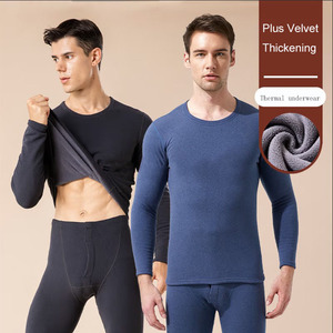 Hot Selling PLUS Velvet Thicken Heavyweight <strong>Thermal</strong> Underwear Sets <strong>Top</strong> and Pant Mens Long Johns for Winter Customize Logo - Product Image 1